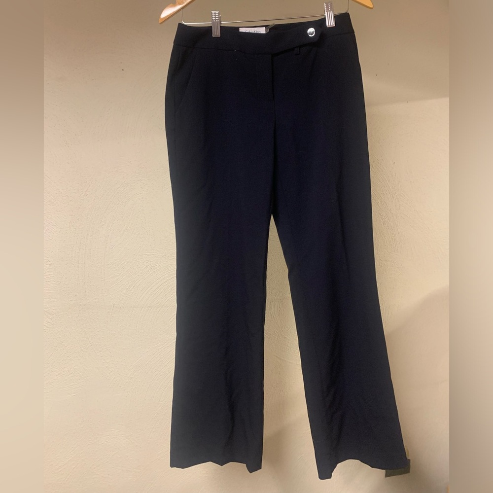 Calvin Klein Women's One Button Suit Pants 4P Black - EUC